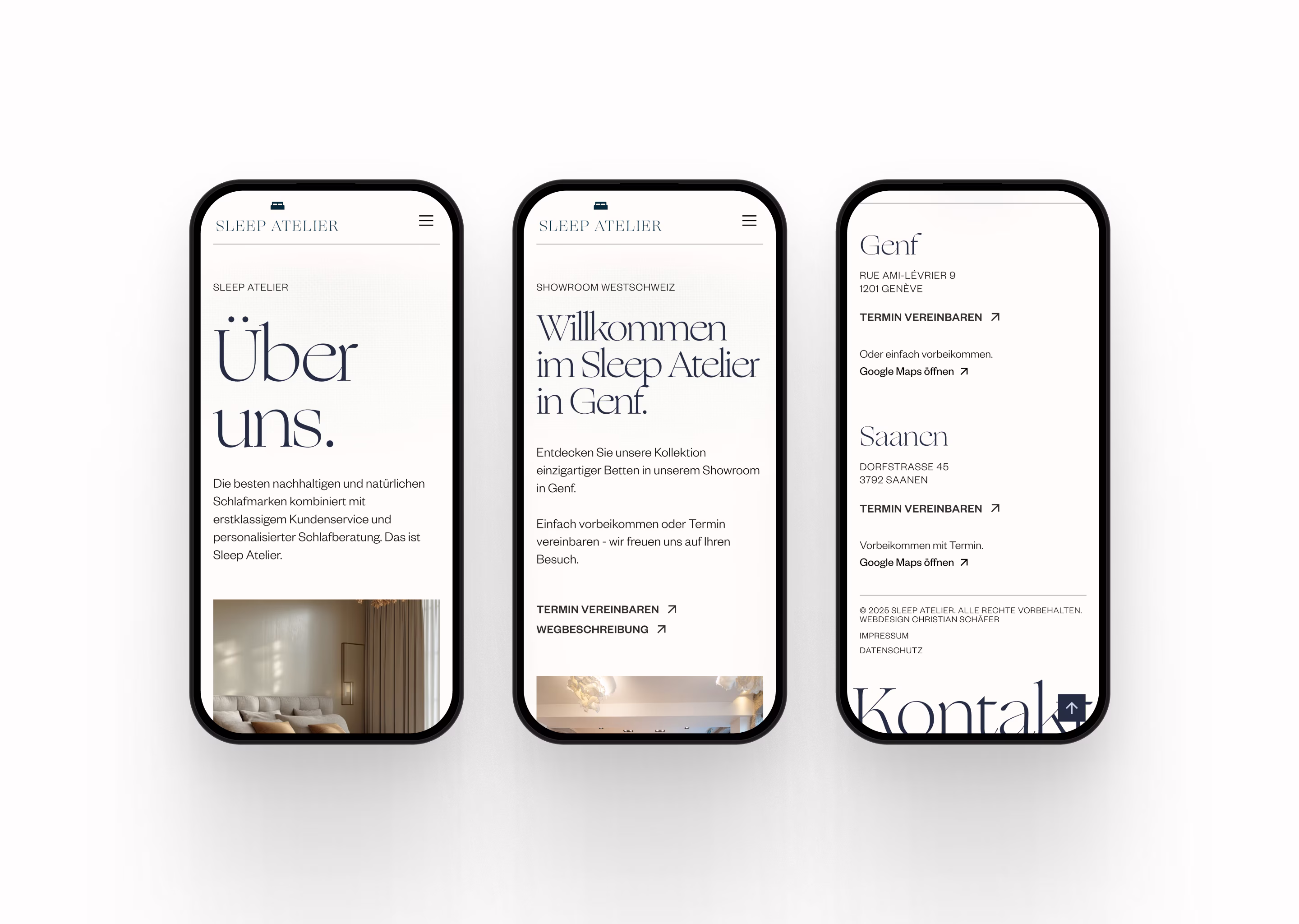 sleep atelier projekt referenz webseite mockup iphones