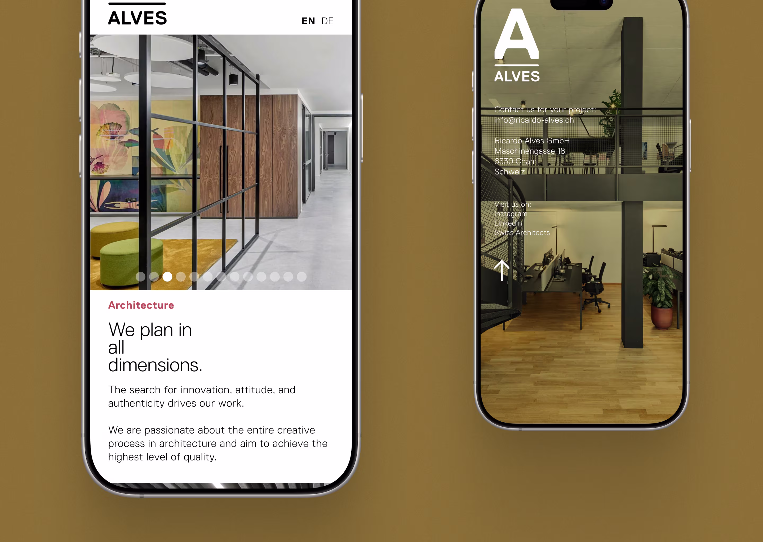 alves projekt referenz webseite mockup im handy
