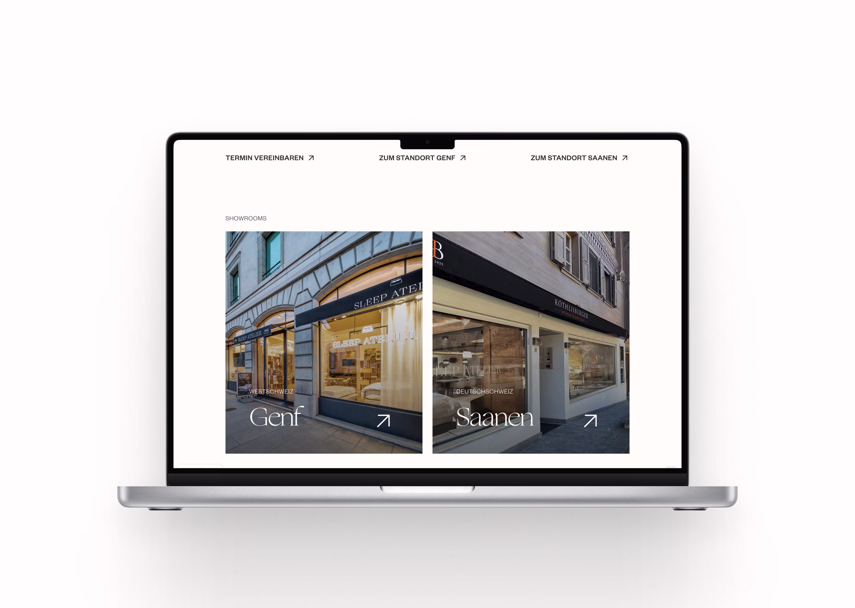 sleep atelier projekt referenz webseite mockup im laptop