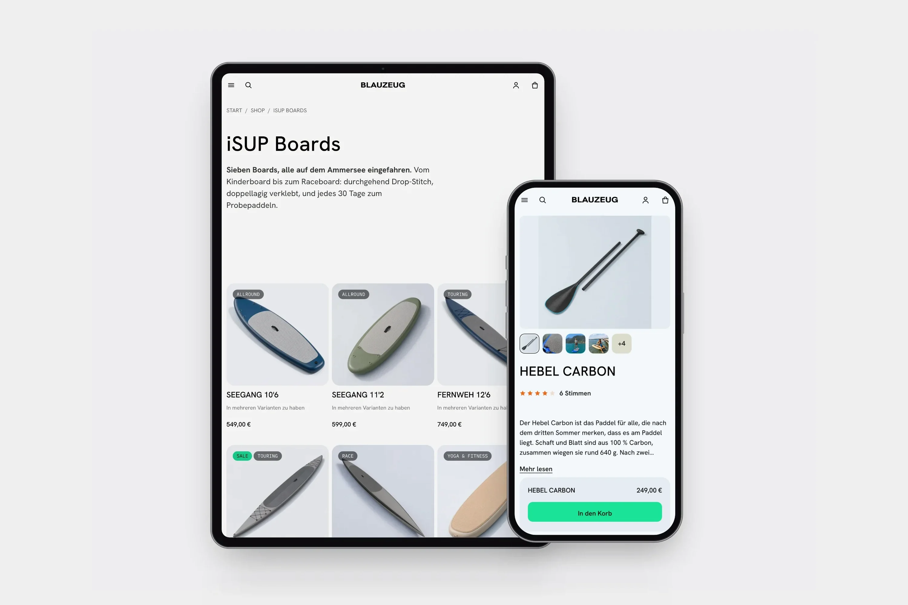 Blauzeug Demo-Shop als Laptop-Mockup, Christian Schäfer